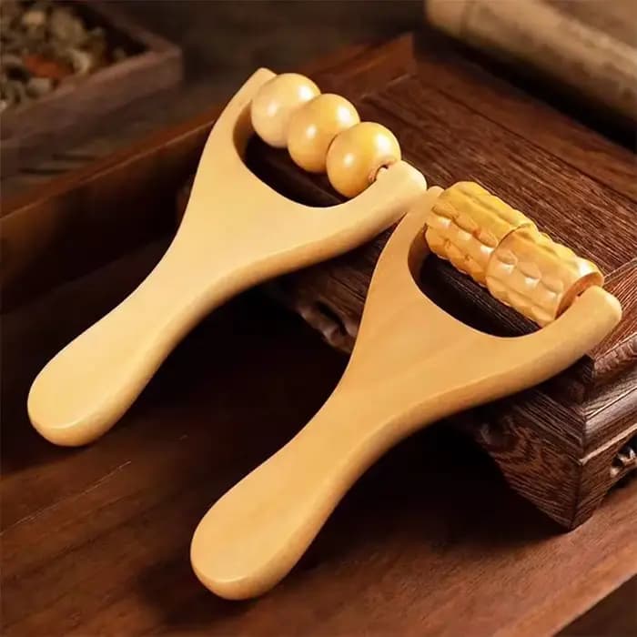 Mini masseur à rouleaux en bois