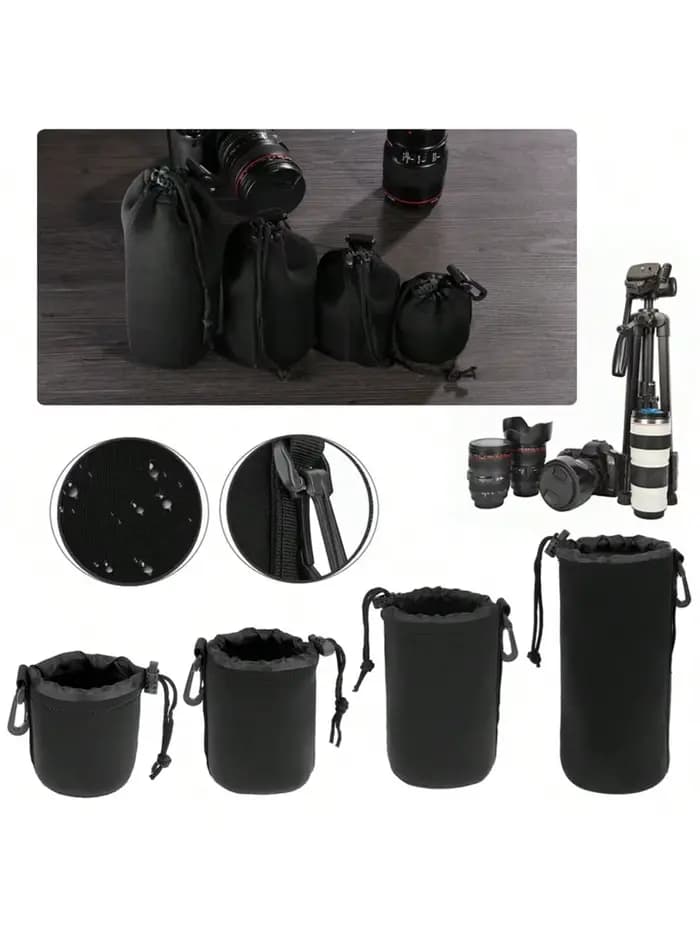 Pochette d'objectif d'appareil photo en néoprène souple et étanche pour objectif d'appareil photo, étui pour Canon Sony pour la plupart des appareils photo reflex numériques