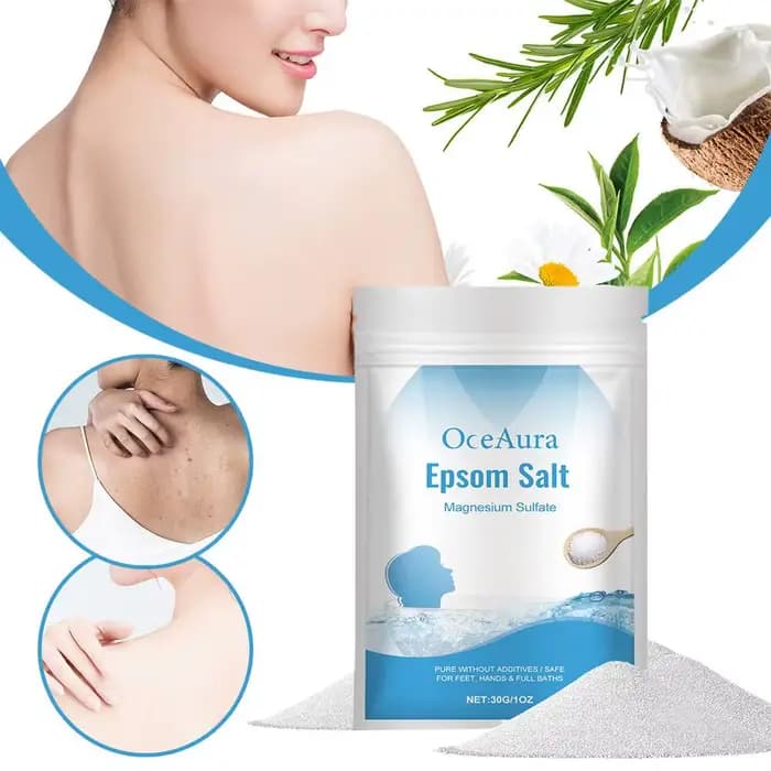 Epsom sel magnésium sulfate hydratant exfoliant pur naturel pieds mains bain corps Relaxation soulagement musculaire détox soins de la peau