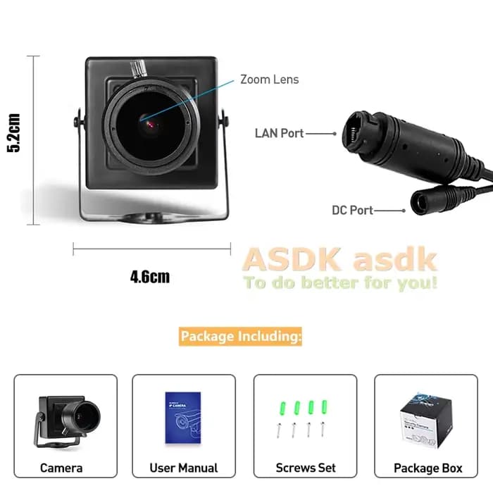 Revotech 5MP caméra IP 2.8-12mm objectif Zoom manuel intérieur Mini Type H.265 POE HD système de vidéosurveillance de sécurité caméra de Surveillance vidéo