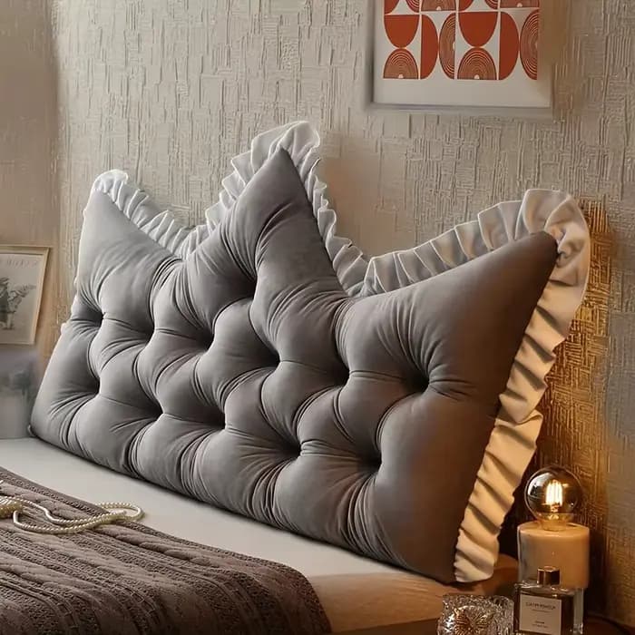 Coussin de dossier capitonné Extra Large avec bordure à volants