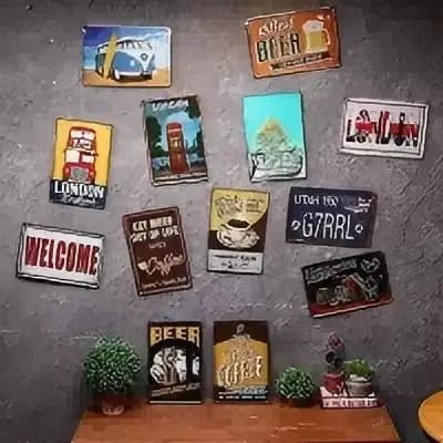 Panneau métallique - Décoration murale vintage en aluminium avec motif pistolet jouet Ray Gun (patenté) pour la maison