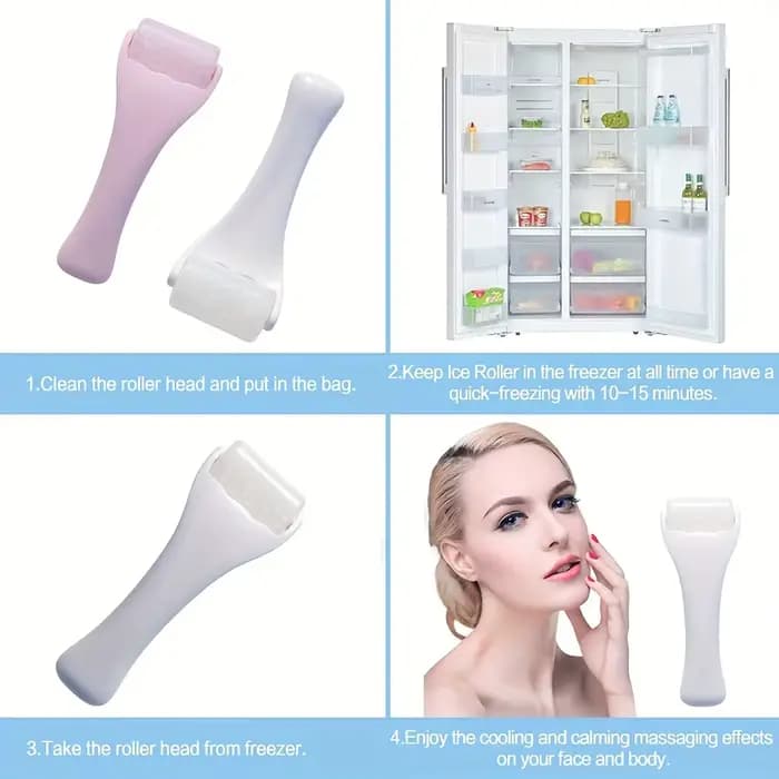 Kit de massage facial : rouleau et moule à glace en silicone réutilisables pour spa