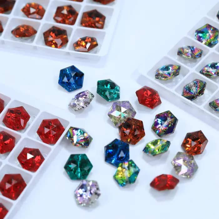 Boutons hexagonaux à trou croisé en alliage métallique pour vêtements, manteaux, vestes, chemises, accessoires de couture DIY