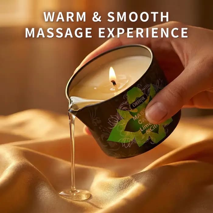 Bougie de massage à l'huile de citron