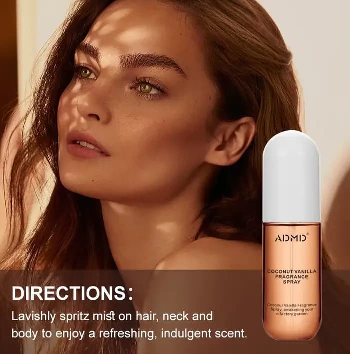 Lot de 2 sprays parfumés à la noix de coco – Désodorisant double usage pour cheveux et corps, parfum longue durée, format compact et prêt à voyager