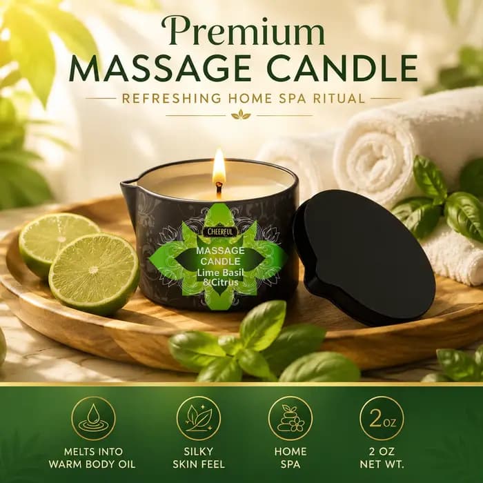 Bougie de massage à l'huile de citron
