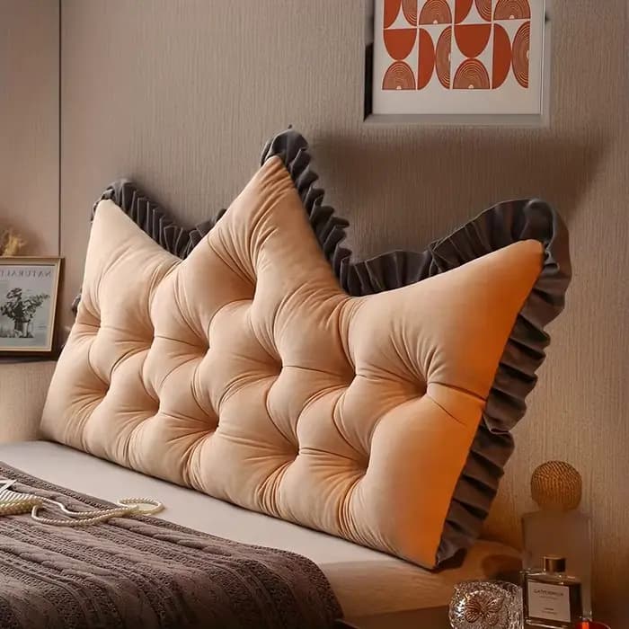 Coussin de dossier capitonné Extra Large avec bordure à volants