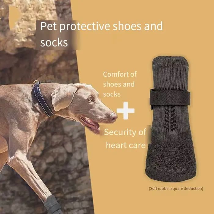 Fournitures pour animaux de compagnie, chaussures pour chiens, Protection des pattes de chien, bottes de neige antigel, chaussures d'hiver pour chiens, cheveux dorés en peluche, Labrador Border Collie