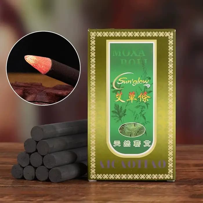 10 pièces/boîte Bâtonnets de Moxa sans fumée en rouleaux d'Armoise sauvage (Artemisia Argy) pour Moxibustion