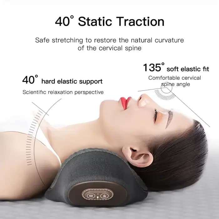 Oreiller masseur de cou électrique civière cervicale chauffage Vibration Massage dos Traction orthopédique oreillers de couchage soutien