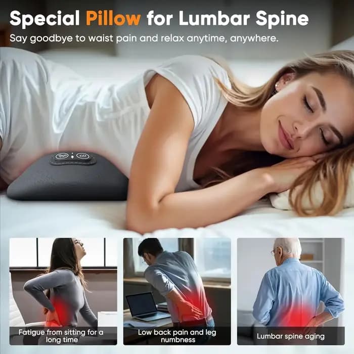 Masseur dorsal 3-en-1 avec chaleur et vibrations pour soulager les douleurs dorsales