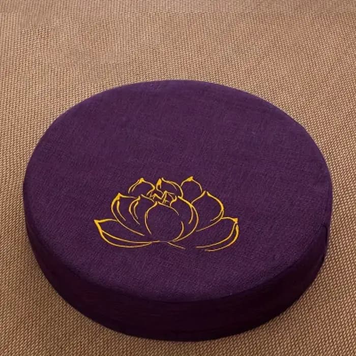 Coussin de méditation rond brodé à la main