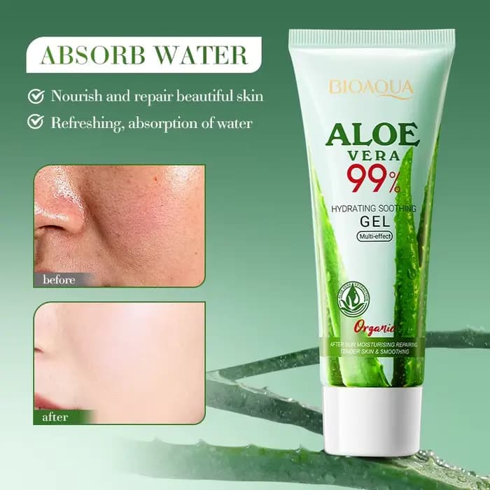 Gel apaisant à l'aloe vera BIOAOUA pour le visage et le corps