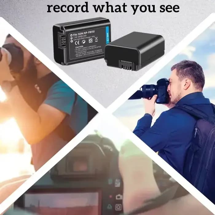 Batterie d'appareil photo 6800mAh NP-FW50 pour Sony Alpha A6000 A6500 A6300 A6400 A7 A7II A7RII A7SII A7S A7S2, Compatible haute capacité