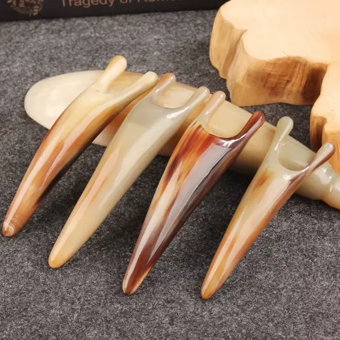 Bâton de massage facial en corne naturelle pour femmes