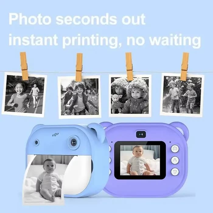 Appareil photo numérique pour enfants, impression instantanée, caméra à impression thermique, impression Photo instantanée, jouets vidéo + carte mémoire 32G