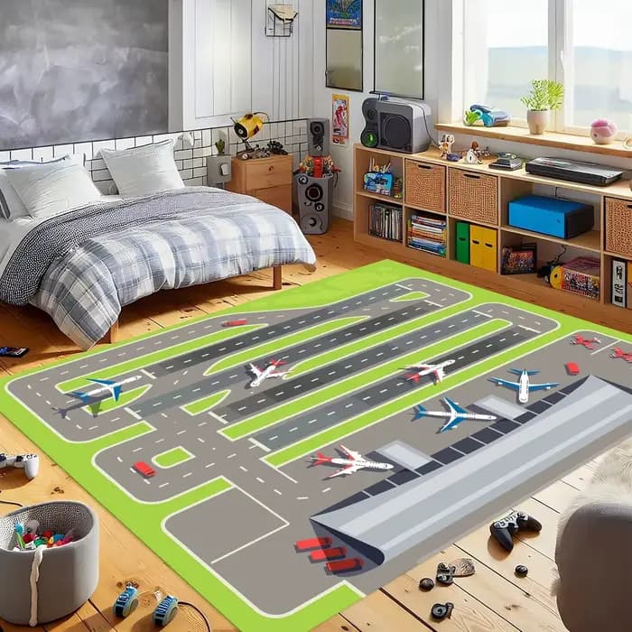 Tapis d'aéroport, Tapis de piste d'atterrissage, Tapis de salon, Tapis de sol antidérapant, Tapis de zone, Tapis de chambre, Cadeau pour