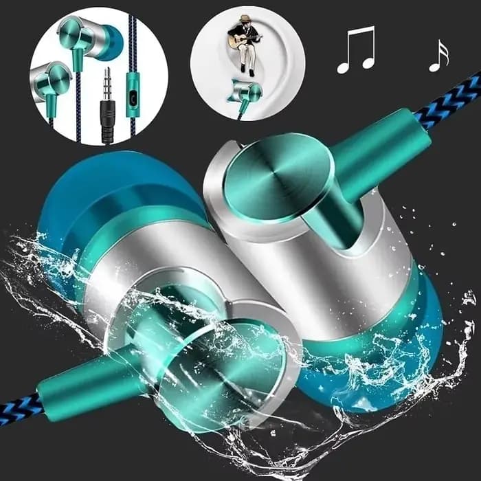 Écouteurs intra-auriculaires filaires avec suppression du bruit, design ergonomique, stéréo, écouteurs de musique de sport pour recharge de téléphone portable