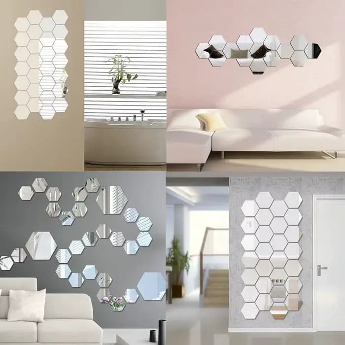 Autocollant mural miroir hexagonal 3D, plusieurs tailles, bricolage, arrière-plan de télévision, salon, décoration murale, chambre à coucher, salle de bains, décoration de la maison