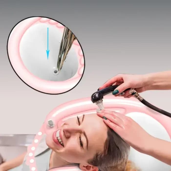 Bassin de shampoing gonflable pliable en PVC