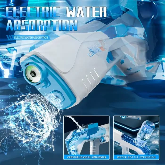 Pistolet à eau électrique à absorption automatique pour adultes, tir simulé, tir continu, lanceurs d'eau, jouet d'été pour enfants