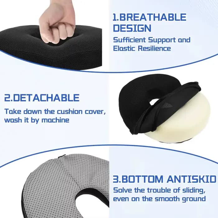 Coussin de siège en forme de donut pour hémorroïdes