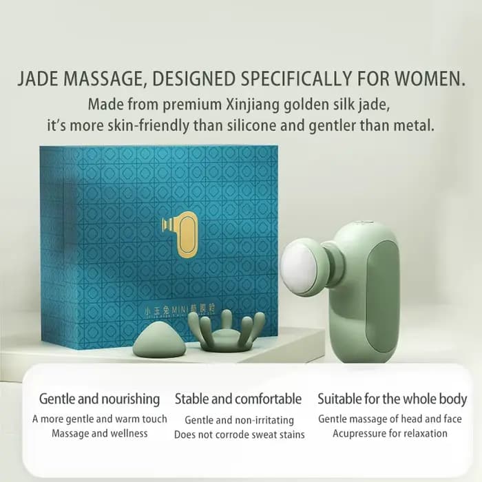 Mini pistolet de massage pour femmes – Masseur musculaire portable ultra-léger (190 g) avec tête en jade