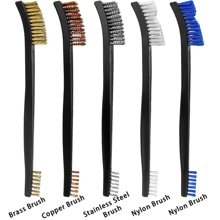 Lot de 5 brosses de nettoyage de pistolet à double extrémité, brosses en nylon et en fil de laiton, kit universel de nettoyage d'armes à feu, accessoires de chasse