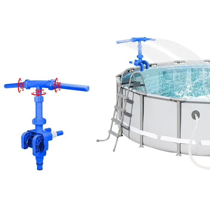 Fontaine de piscine pour piscines hors sol et enterrées, fontaine à cascade à double jet pour piscine et spa