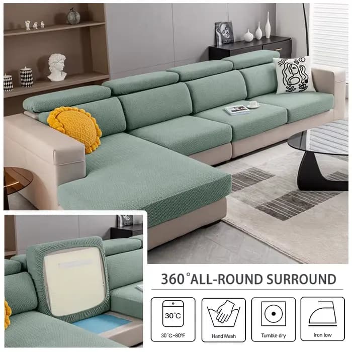 Housse de coussin de siège de canapé en Jacquard, protection de meubles, pour salon, lavable et extensible