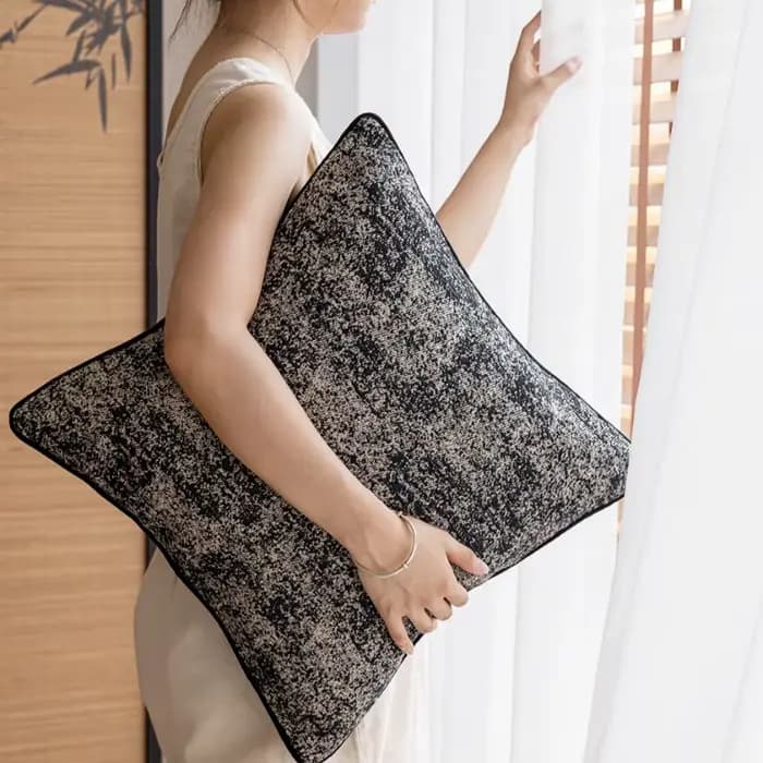 Juste de coussin Jacquard au design moderne, taie d'oreiller décorative, noir et blanc, luxe abordable, salon, canapé, planche de sauna
