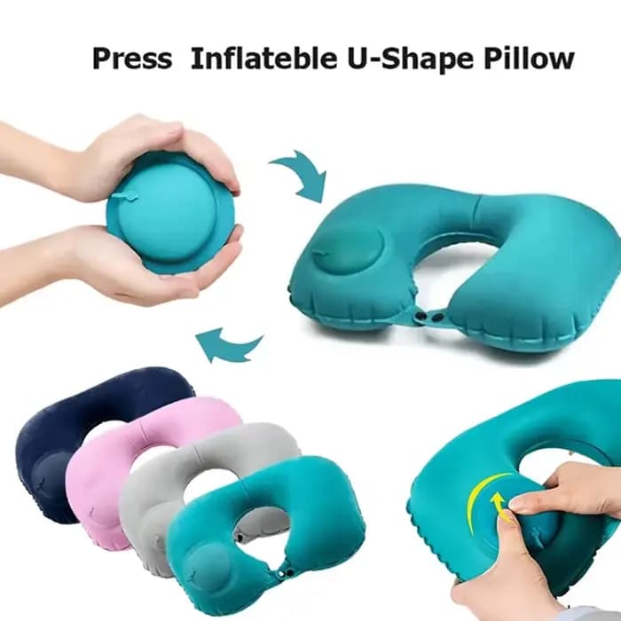 Oreiller gonflable Portable en forme de U