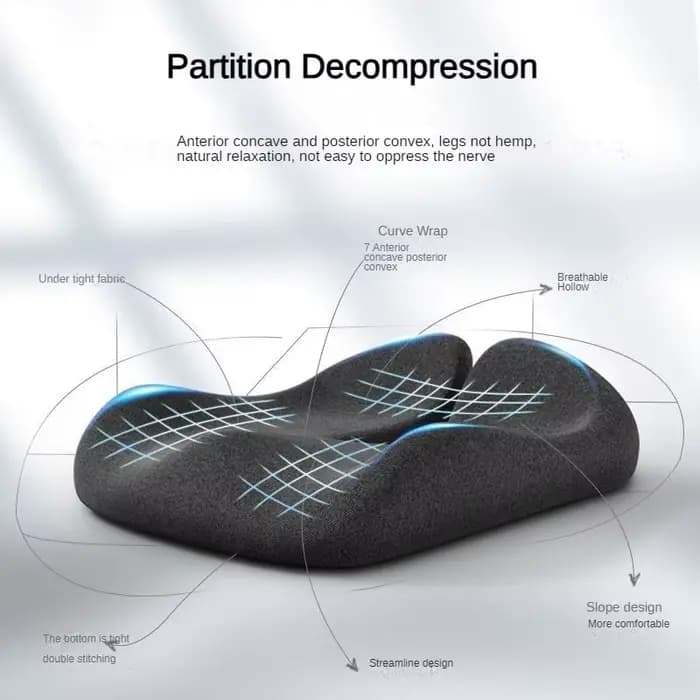 Nouveau Tailbone sciatique soulagement des maux de dos confort chaise de bureau coussin de siège de voiture