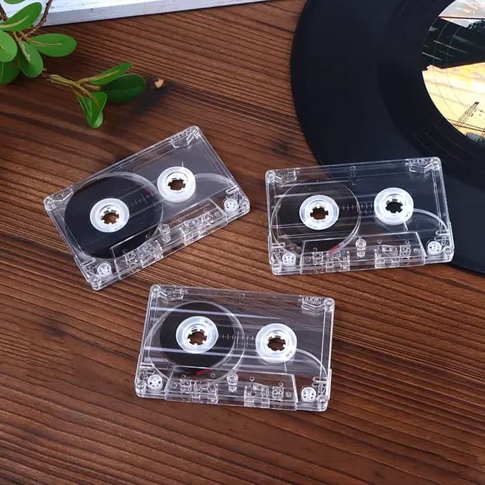 Dispositif d'enregistrement audio, cassette standard avec 45/60/90 minutes, ruban vierge, étui de rangement transparent pour la parole et la musique
