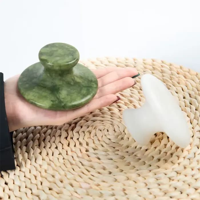 Masseur de tête de champignon en Jade naturel