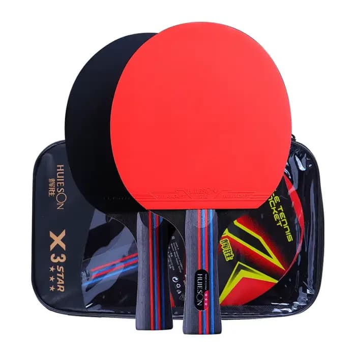 Huieson-Ensemble de raquettes de tennis de table 3 étoiles, base en bois pur, maire, intérieur, maigre, ping-pong, nouveau