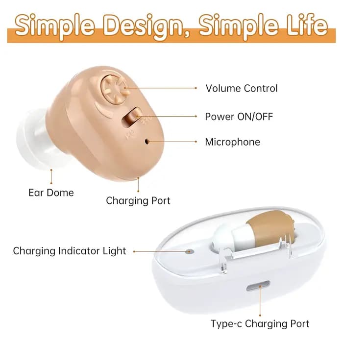 Aide auditive rechargeable pour les personnes âgées, réduction du bruit, batterie longue durée, aide auditive avec base portable