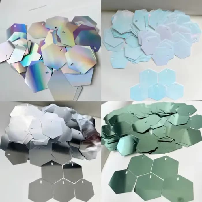 Paillettes hexagonales scintillantes pour anniversaire de bébé, arrière-plan de mariage, décoration en direct, miroir Turquoise scintillant, panneau mural de fête