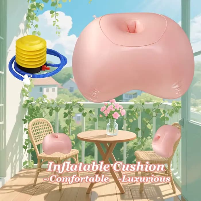 Coussin gonflable de soutien lombaire rose