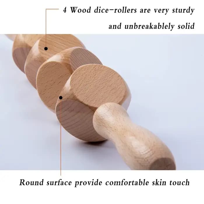 Rouleau de massage en bois pour la cellulite