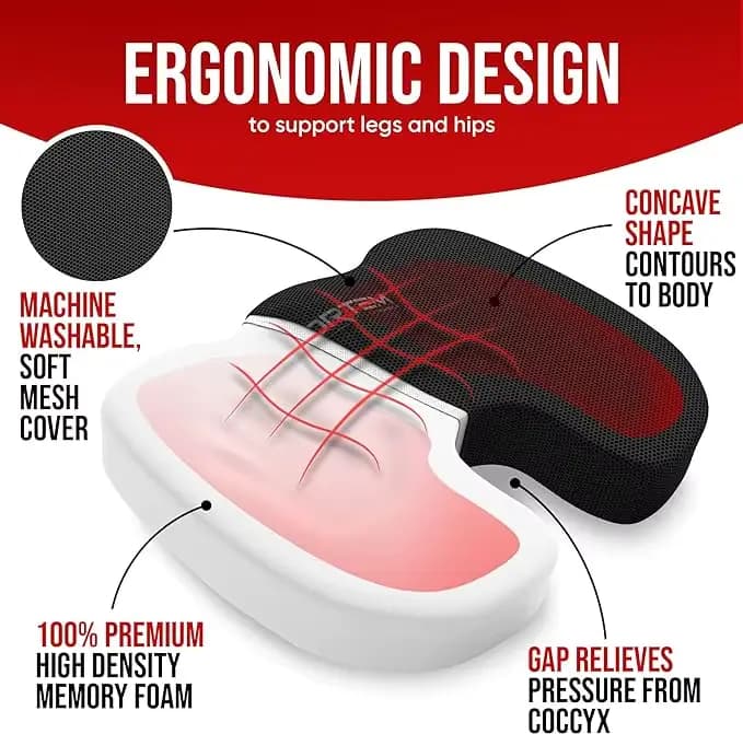 Mémoire ergonomique coton bureau coussin hémorroïde