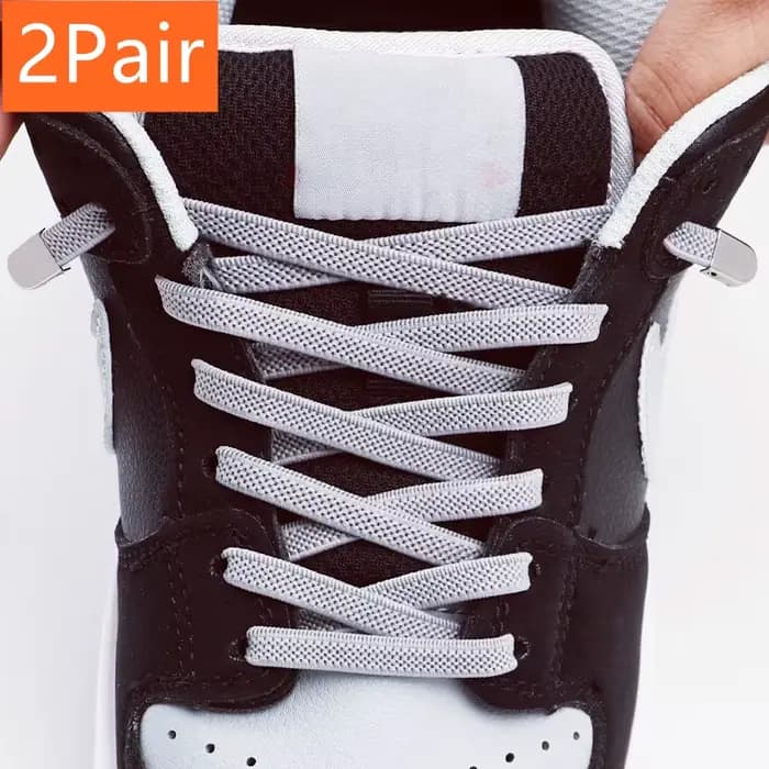 2 paires de lacets de chaussures sans cravate lacets élastiques baskets lacets de Tennis sans attaches enfants adultes 6mm lacet plat chaussures accessoires