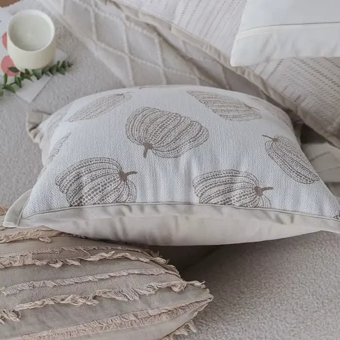 Juste de Coussin en Velours Jacquard de Haute Qualité, Taie d'Oreiller avec Ligne Géométrique, Décoration Chaude, Style Ins pour Canapé, 45x45cm