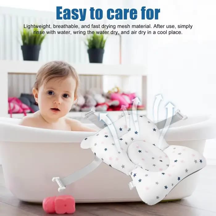 Coussin de bain pour nouveau-né, tapis de baignoire pliable et réglable, accessoires de bain pour bébé, essentiel de baignoire avec boucles et 3 sécurité
