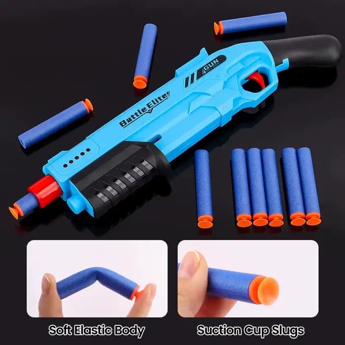 Jouet de combat manuel de lanceur de fléchettes de mousse de Blaster de balle molle durable extérieur, pistolet de jeu pour les garçons et les filles, Gitfs d'Halloween et de Noël