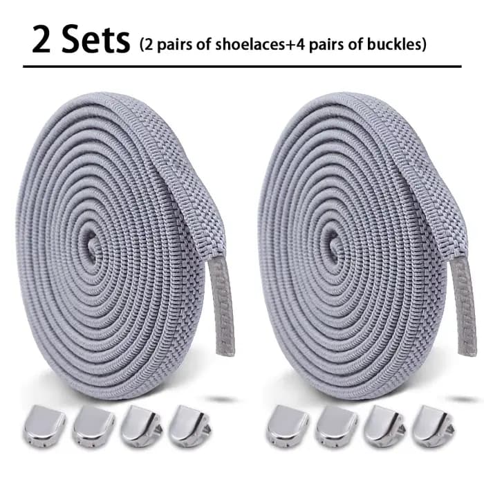 2 paires de lacets de chaussures sans cravate lacets élastiques baskets lacets de Tennis sans attaches enfants adultes 6mm lacet plat chaussures accessoires