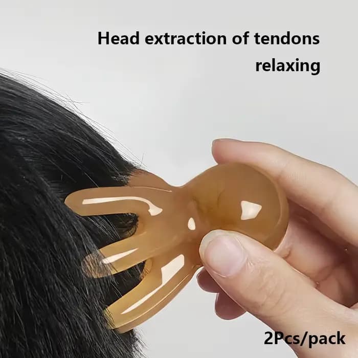 2 * résine poulpe Massage peigne tête méridien grattage cuir chevelu masseur outil Portable 8 broches