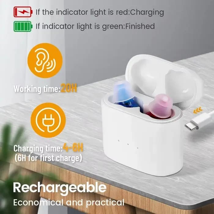 Prothèses auditives rechargeables amplificateur de son sans fil ITE Mini aide auditive Invisible pour personnes âgées écouteurs surdos le dispositif d'écoute