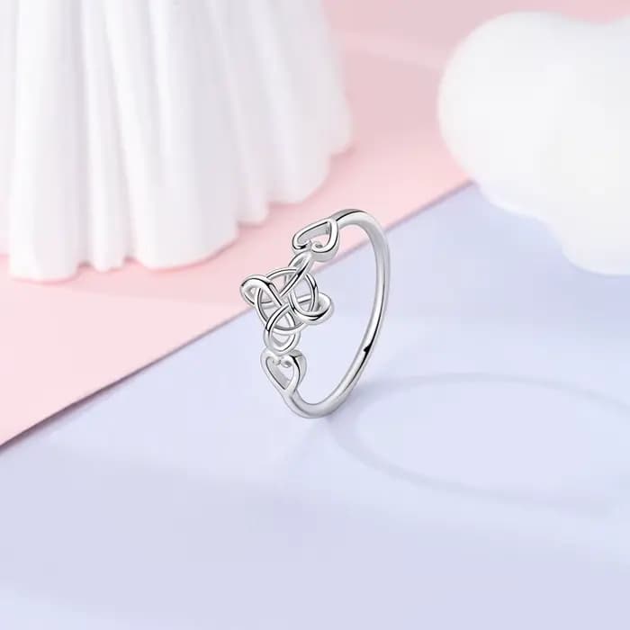 Bague en argent Sterling 925 avec nœud celtique, simple, généreux, en forme de cœur, de luxe, pour femmes, bijoux fins, cadeau de fête de mariage